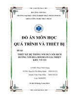 ĐỒ án môn học QUÁ TRÌNH và THIẾT bị đề tài THIẾT kế hệ THỐNG nồi ĐUN sôi DỊCH ĐƯỜNG với HOA HOUBLON GIA NHIỆT KIỂU vỏ áo 