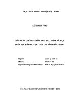 Giải pháp chống thất thu bảo hiểm xã hội trên địa bàn huyện tiên du, tỉnh bắc ninh 