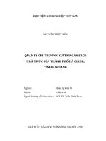 Quản lý chi thường xuyên ngân sách nhà nước của thành phố hà giang, tỉnh hà giang 