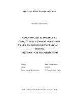 Nâng cao chất lượng dịch vụ tín dụng phục vụ doanh nghiệp nhỏ và vừa tại ngân hàng TMCP ngoại thương việt nam   chi nhánh bắc ninh 