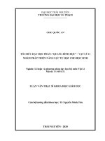 Luận văn thạc sĩ tổ chức dạy học phần quang hình học   vật lý 11 nhằm phát triển năng lực tự học cho học sinh