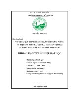 Khóa luận tốt nghiệp Đại học: Áp dụng quy trình chăm sóc, nuôi dưỡng, phòng và trị bệnh trên đàn lợn nái sinh sản tại trại Ngô Thị Hồng Gấm- Lương Sơn- Hòa Bình