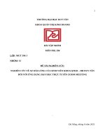 sự hài lòng của sinh viên về zoom meeting