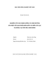Nghiên cứu xác định giống và ảnh hưởng của một số loại phân bón hữu cơ đến cây lạc vụ đông tại yên mô, ninh bình 