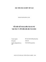 Tổ chức kế toán quản trị chi phí tại công ty cổ phần hải sản thái bình 