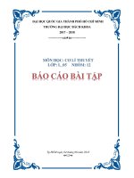 Bài tập lớn môn Cơ Kỹ Thuật