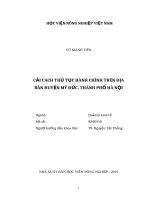 Cải cách thủ tục hành chính trên địa bàn huyện mỹ đức, thành phố hà nội 