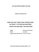 Đánh giá phát triển tăng trưởng xanh công ty cổ phần bia ninh bình, thành phố ninh bình, tỉnh ninh bình 