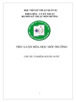 TIỂU LUẬN hóa học môi TRƯỜNG CHỦ đề ô NHIỄM NGUỒN nước 