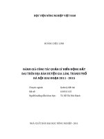 Đánh giá công tác quản lý biến động đất đai trên địa bàn huyện gia lâm, thành phố hà nội giai đoạn 2011   2015 