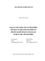 Đánh giá thực trạng công tác bồi thường, hỗ trợ và tái định cư khi nhà nước thu hồi đất tại một số dự án trên địa bàn huyện gia lộc, tỉnh hải dương 