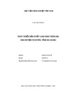 Phát triển sản xuất cam sành trên địa bàn huyện vị xuyên, tỉnh hà giang 
