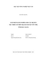 Giải pháp giảm nghèo cho các hộ dân tộc thiểu số trên địa bàn huyện yên thế, tỉnh bắc giang 