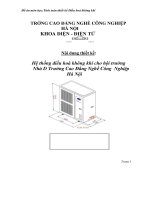 Đồ án môn học tính toán thiết kế điều hoà không khí  hệ thống điều hoà không khí cho hội trường nhà d trường cao đẳng nghề công nghiệp hà nội 