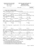 Đề thi HK1 Toán 11 năm 2019 - 2020 trường Nguyễn Trung Thiên - Hà Tĩnh - TOANMATH.com