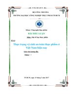 Bài tiểu luận thực trạng vệ sinh an toàn thực phẩm ở việt nam hiện nay 