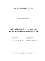 Phát triển sản xuất cây vụ đông trên địa bàn huyện gia lâm, thành phố hà nội 