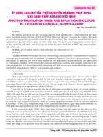 Áp dụng các quy tắc phiên chuyển và danh pháp iupac vào danh pháp hóa học Việt Nam