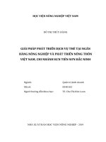 Giải pháp phát triển dịch vụ thẻ tại ngân hàng nông nghiệp và phát triển nông thôn việt nam, chi nhánh KCN tiên sơn bắc ninh 