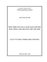 Luận văn thạc sĩ phát triển kĩ năng lập đề toán lớp một bằng tiếng anh cho giáo viên tiểu học 