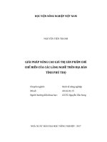 Giải pháp nâng cao giá trị sản phẩm chè chế biến của các làng nghề trên địa bàn tỉnh phú thọ 