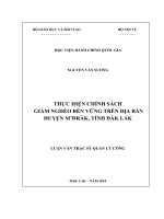 Thực hiện chính sách giảm nghèo bền vững trên địa bàn huyện m đrắk, tỉnh đắk lắk 
