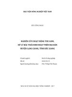 Nghiên cứu hoạt động thu gom, xử lý rác thải sinh hoạt trên địa bàn huyện lạng giang, tỉnh bắc giang 
