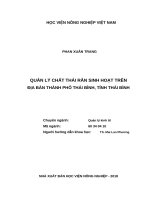 Quản lý chất thải rắn sinh hoạt trên địa bàn thành phố thái bình, tỉnh thái bình 