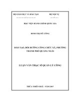 Đào tạo, bồi dưỡng công chức xã, phường, thành phố quảng ngãi 