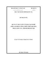 Quản lý nhà nước về đào tạo nghề cho lao động nông thôn trên địa bàn thị xã sơn tây, thành phố hà nội 
