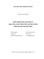 Hoàn thiện phân cấp quản lý khai thác công trình thủy lợi bắc đuống trên địa bàn tỉnh bắc ninh 