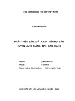 Phát triển sản xuất cam trên địa bàn huyện lạng giang, tỉnh bắc giang 