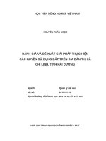 Đánh giá và đề xuất giải pháp thực hiện các quyền sử dụng đất trên địa bàn thị xã chí linh, tỉnh hải dương 