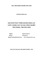 Giải pháp phát triển nguồn nhân lực chất lượng cao tại khu công nghiệp yên phong, tỉnh bắc ninh 