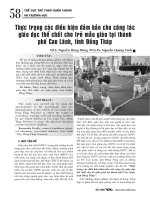 Thực trạng các điều kiện đảm bảo cho công tác giáo dục thể chất cho trẻ mẫu giáo tại thành phố Cao Lãnh, tỉnh Đồng Tháp