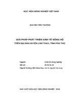 Giải pháp phát triển kinh tế nông hộ trên địa bàn huyện lâm thao, tỉnh phú thọ 