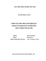 Đánh giá tình hình thực hiện quy hoạch sử dụng đất huyện hoài đức thành phố hà nội 
