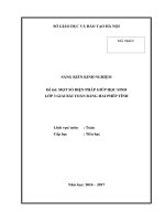 Một vài biện pháp giúp học sinh lớp 3 giải toán bằng hai phép tính - SKKN