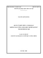 Luận án Tiến sĩ Quản lý đô thị và công trình: Quản lý kiến trúc, cảnh quan không gian công cộng khu nội đô lịch sử thành phố Hà Nội