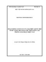 Hoạt động giám sát của đại biểu quốc hội nước cộng hòa dân chủ nhân dân lào trong giai đoạn hiện nay 