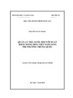 Quản lý nhà nước đối với xuất nhập khẩu hàng hóa việt nam sang thị trường trung quốc 