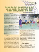 Xây dựng tiêu chuẩn đánh giá trình độ tập luyện của nam vận động viên cầu lông 12-13 tuổi tại quận Tân Phú, thành phố Hồ Chí Minh