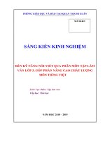 Rèn kỹ năng nói – viết qua phân môn Tập làm văn lớp 3, góp phần nâng cao chất lượng môn Tiếng Việt - SKKN