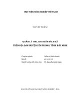 Quản lý thu, chi ngân sách xã trên địa bàn huyện yên phong, tỉnh bắc ninh 