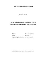 Đánh giá đa dạng và khả năng thích ứng của các mẫu giống ngô nhập nội 