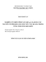 Nghiên cứu biến tính vật liệu g c3n4 bằng các nguyên tố phi kim làm chất xúc tác quang trong vùng ánh sáng khả kiến TT 