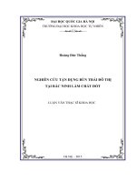 Nghiên cứu tận dụng bùn thải đô thị tại bắc ninh làm chất đốt 