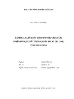 Đánh giá và đề xuất giải pháp thực hiện các quyền sử dụng đất trên địa bàn thị xã chí linh, tỉnh hải dương 