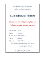 Sử dụng câu hỏi, bài tập trắc nghiệm vào kiểm tra đánh giá môn Tin học lớp 3 - SKKN