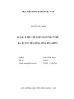 Quản lý thu chi ngân sách nhà nước tại huyện yên dũng, tỉnh bắc giang 